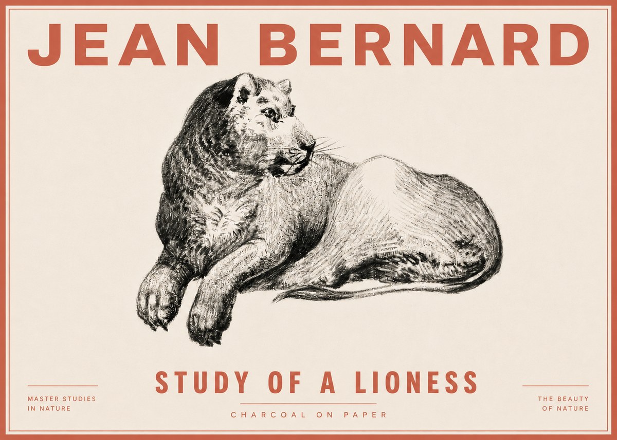 Jean Bernard Lying Lioness No6 - Juliste
