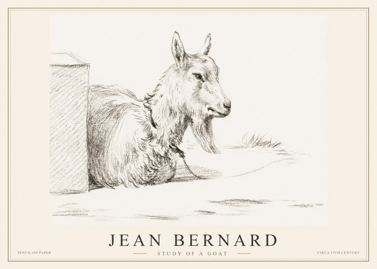Jean Bernard Study of a Goat IV No2 - Juliste