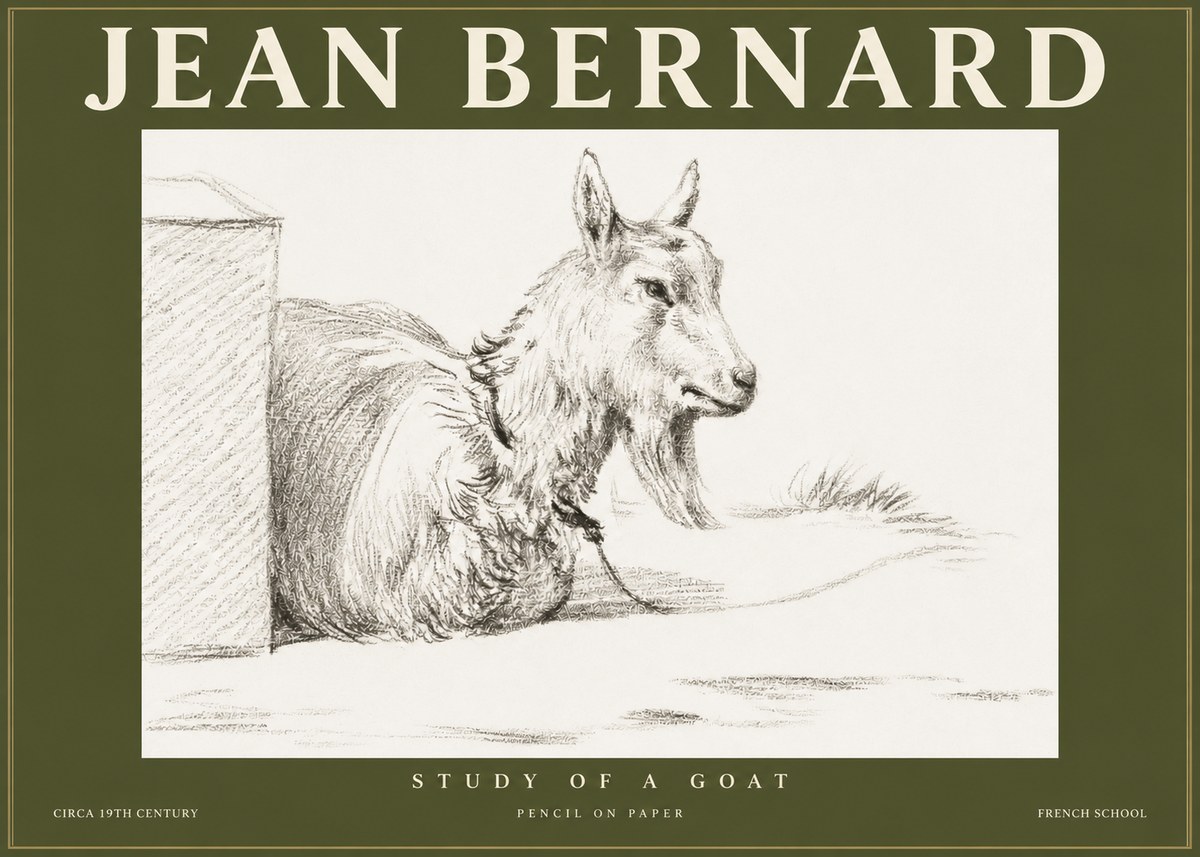 Jean Bernard Study of a Goat IV No3 - Juliste