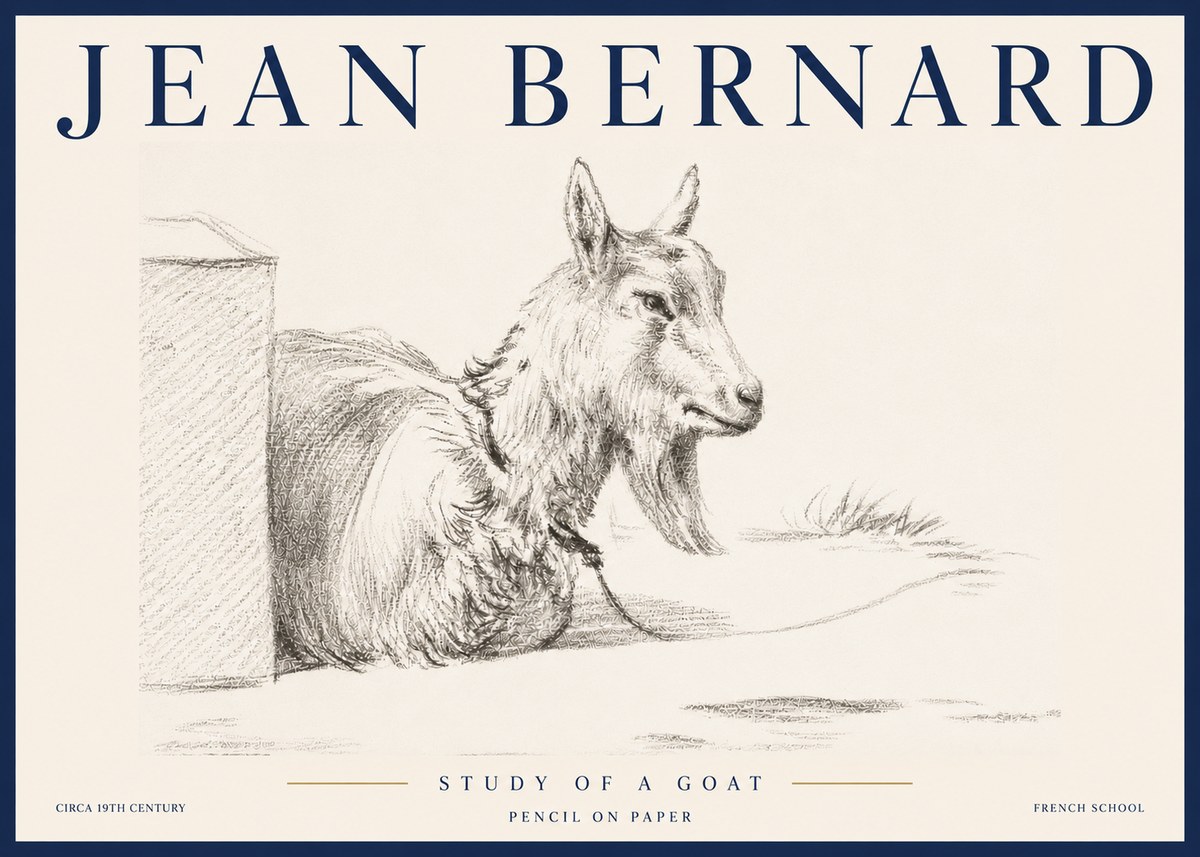 Jean Bernard Study of a Goat IV No5 - Juliste