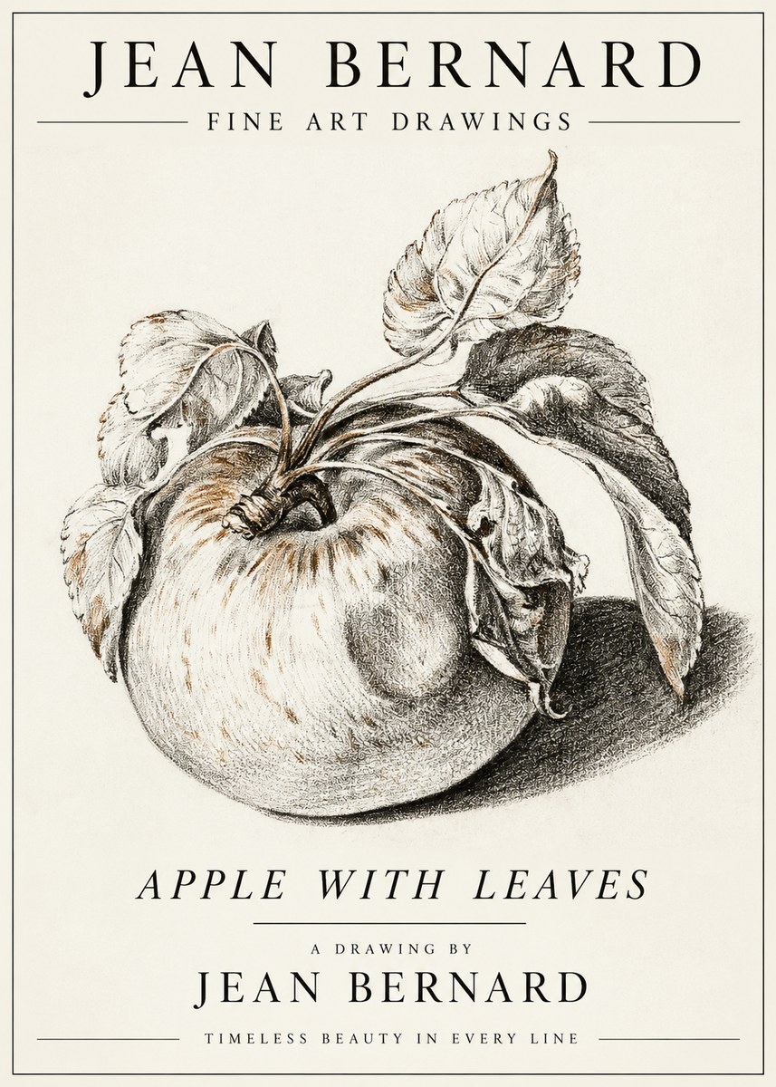 Jean Bernard Apple with Leaves No3 - Juliste