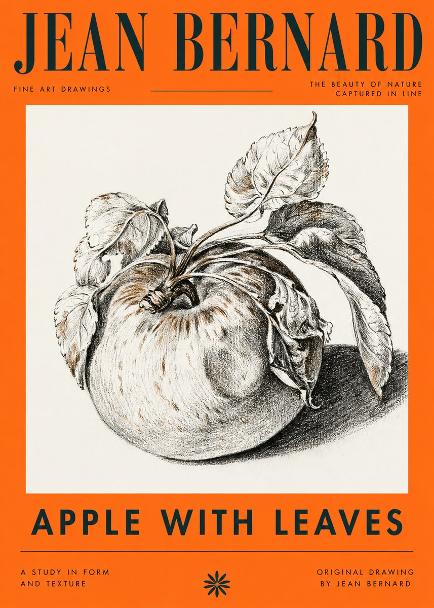 Jean Bernard Apple with Leaves No4 - Juliste