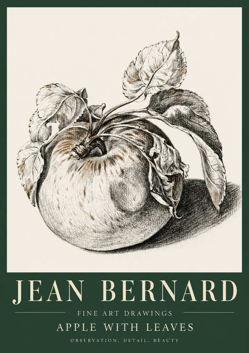 Jean Bernard Apple with Leaves No5 - Juliste