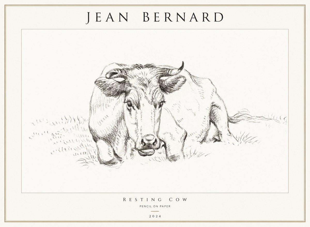 Jean Bernard Resting Cow II No1 - Juliste