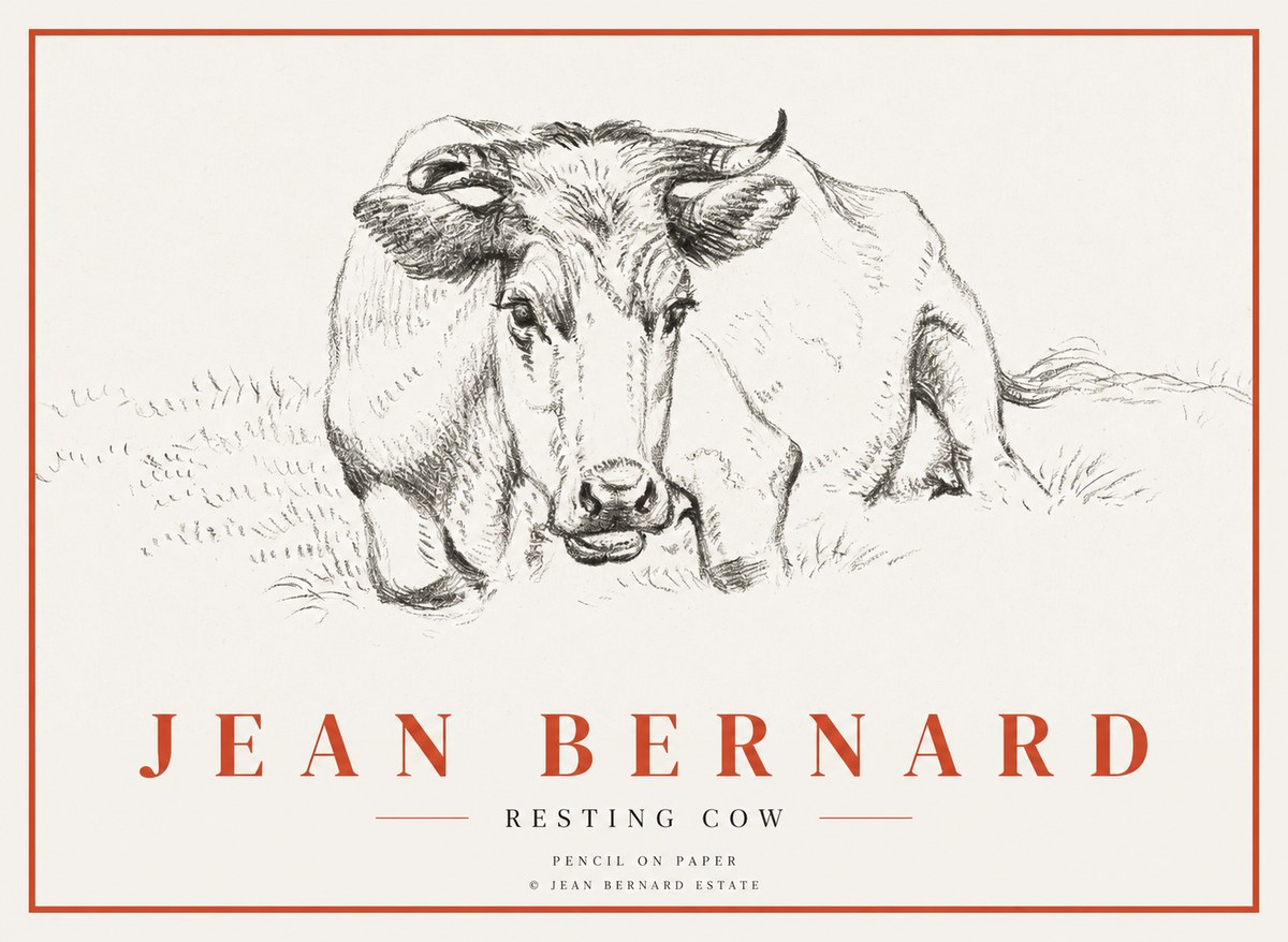 Jean Bernard Resting Cow II No3 - Juliste