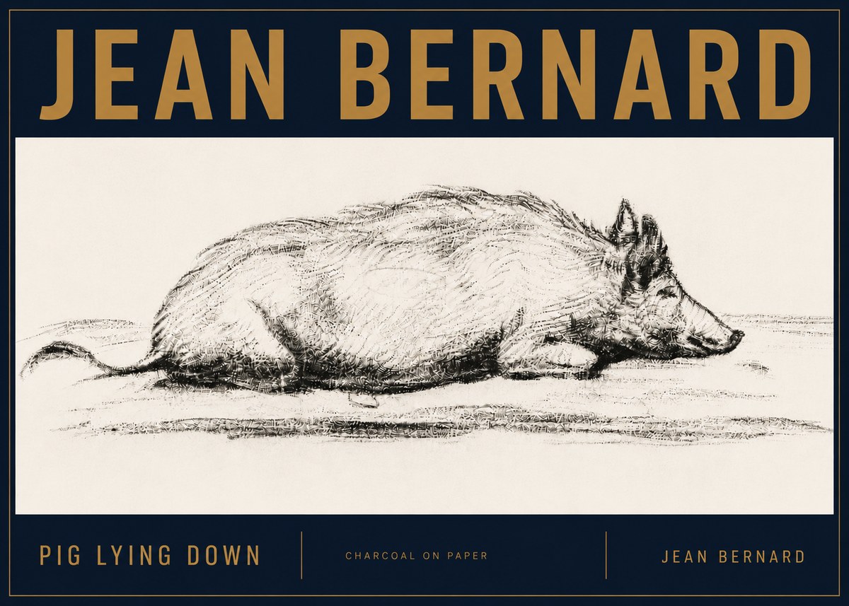 Jean Bernard Resting Pig I No6 - Juliste