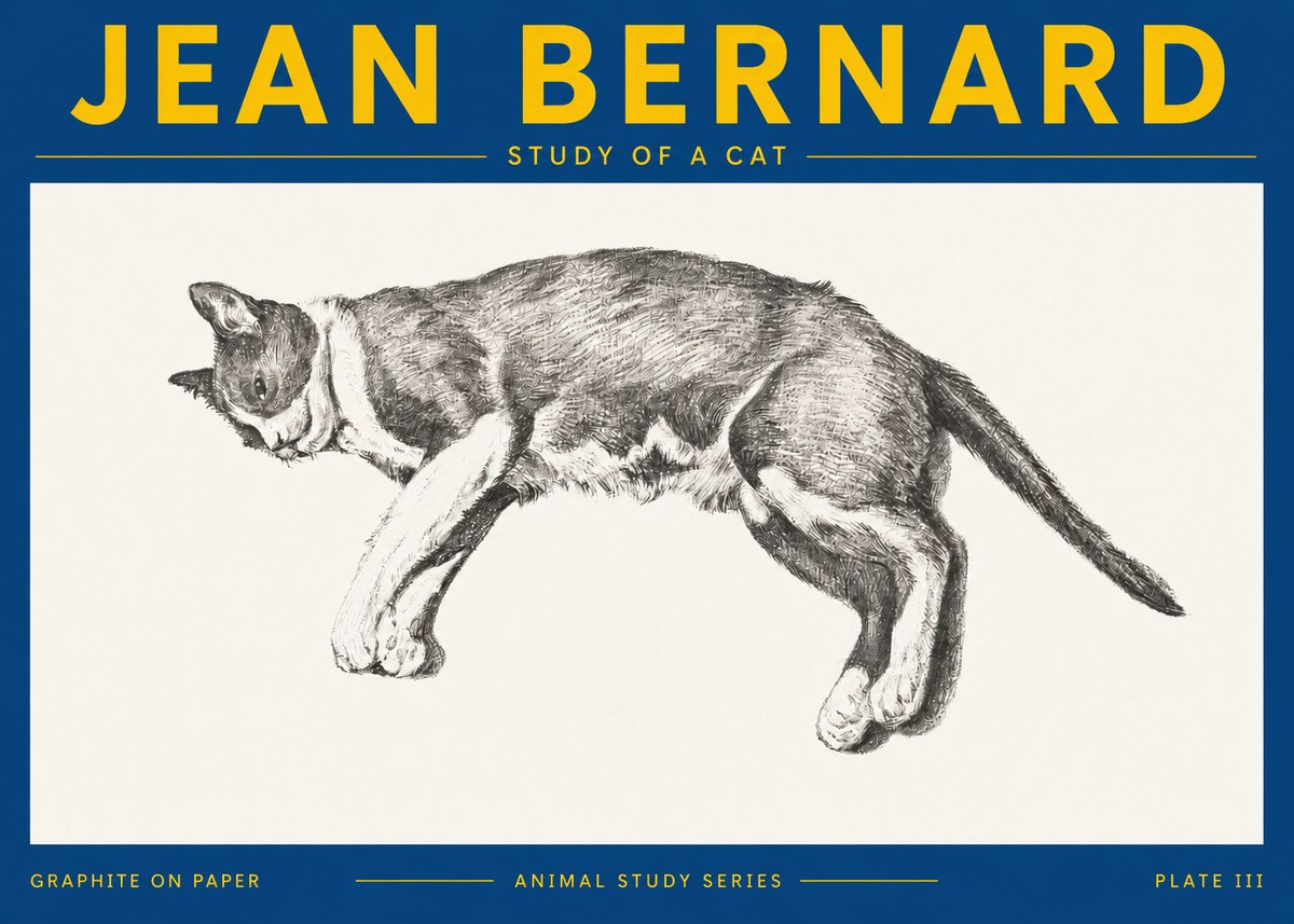 Jean Bernard Cat Study VII No5 - Juliste