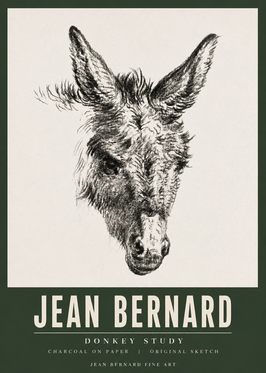 Jean Bernard Donkey Study IV No5 - Juliste