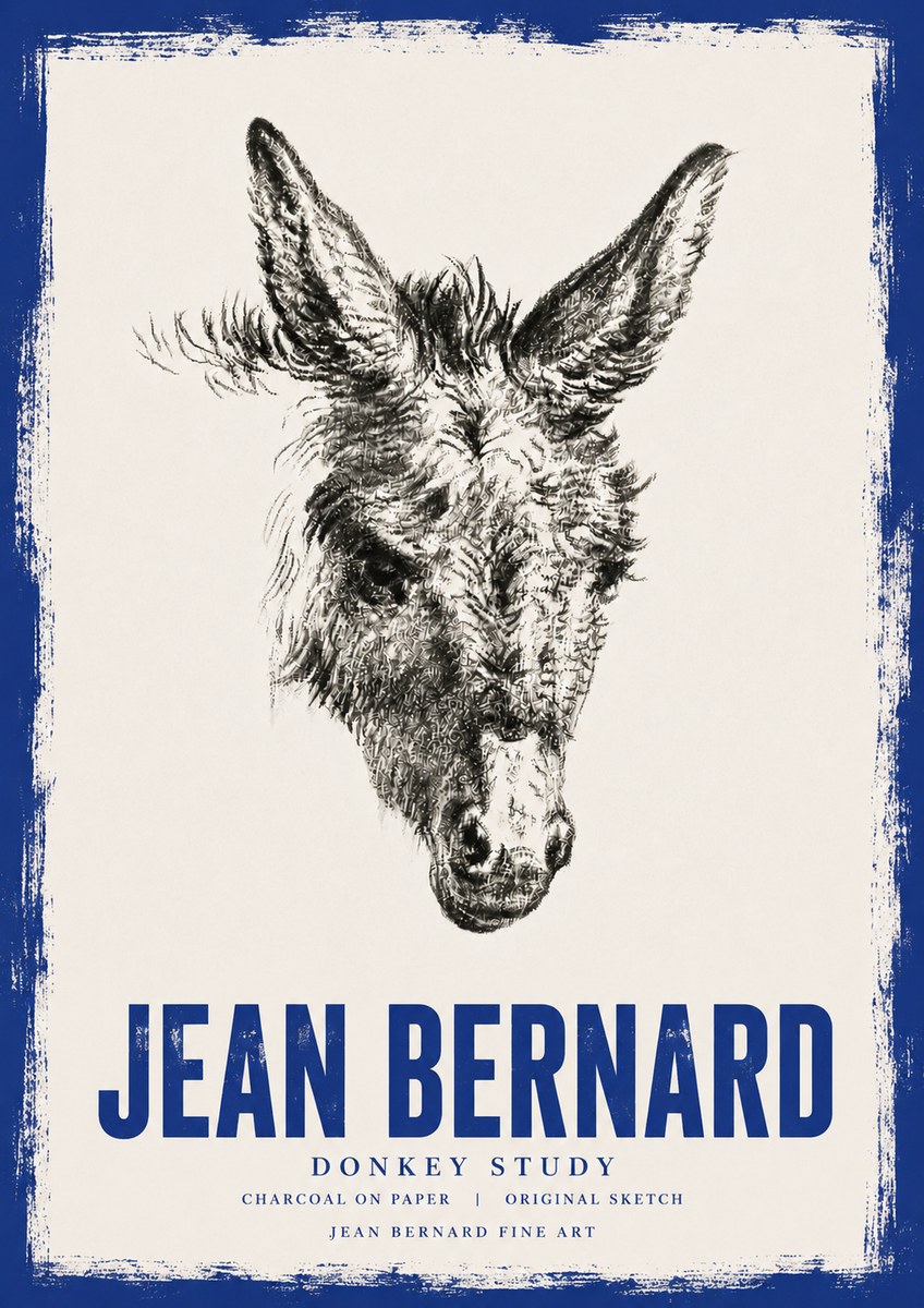 Jean Bernard Donkey Study IV No6 - Juliste