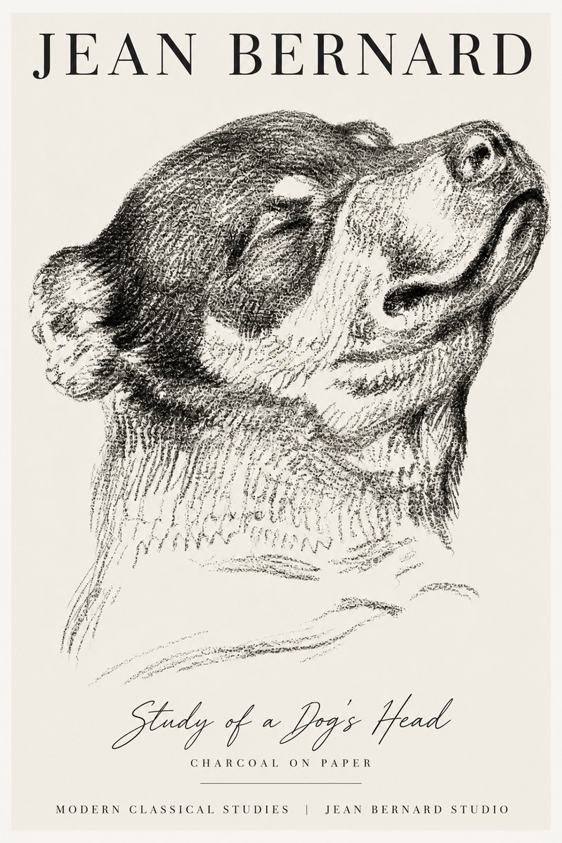 Jean Bernard Study of a Dog III No4 - Juliste