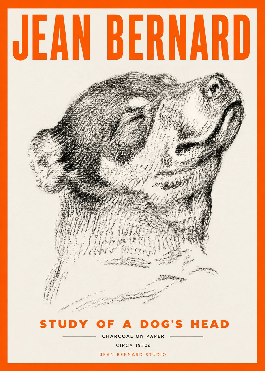 Jean Bernard Study of a Dog III No5 - Juliste