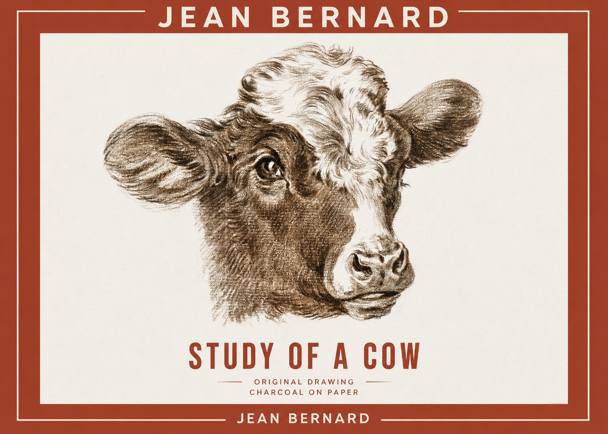 Jean Bernard Study of a Cow VIII No2 - Juliste
