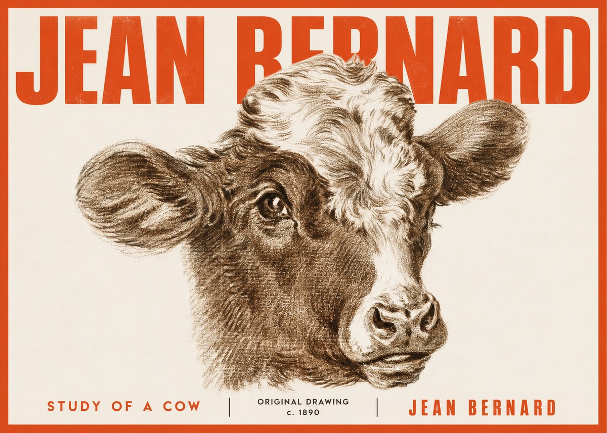 Jean Bernard Study of a Cow VIII No4 - Juliste