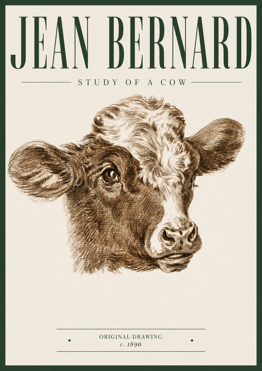 Jean Bernard Study of a Cow VIII No5 - Juliste