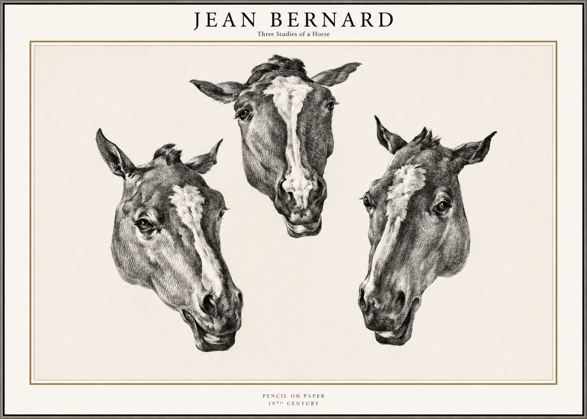 Jean Bernard Three Studies of a Horse No1 - Juliste