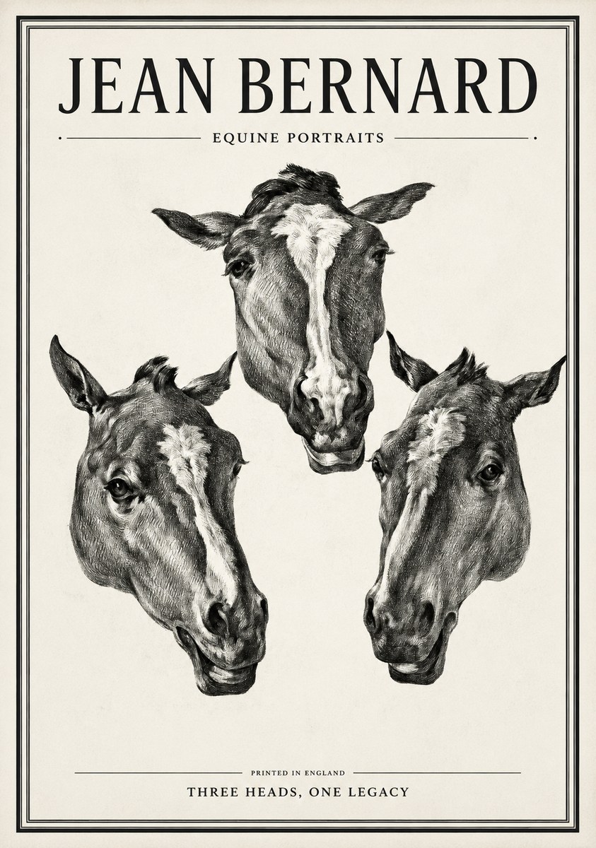 Jean Bernard Three Studies of a Horse No2 - Juliste