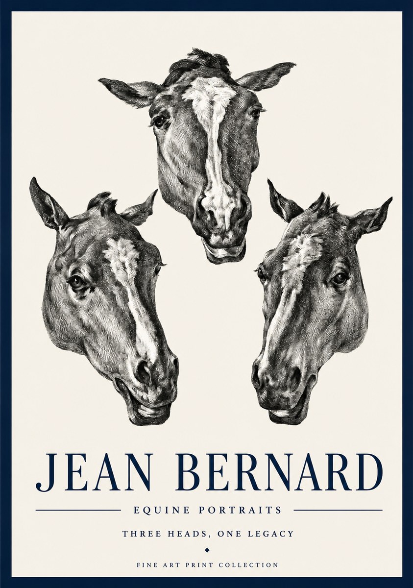Jean Bernard Three Studies of a Horse No4 - Juliste