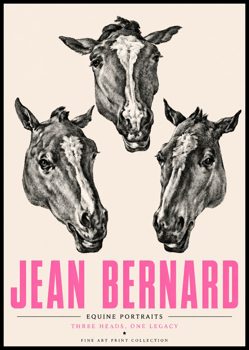 Jean Bernard Three Studies of a Horse No5 - Juliste