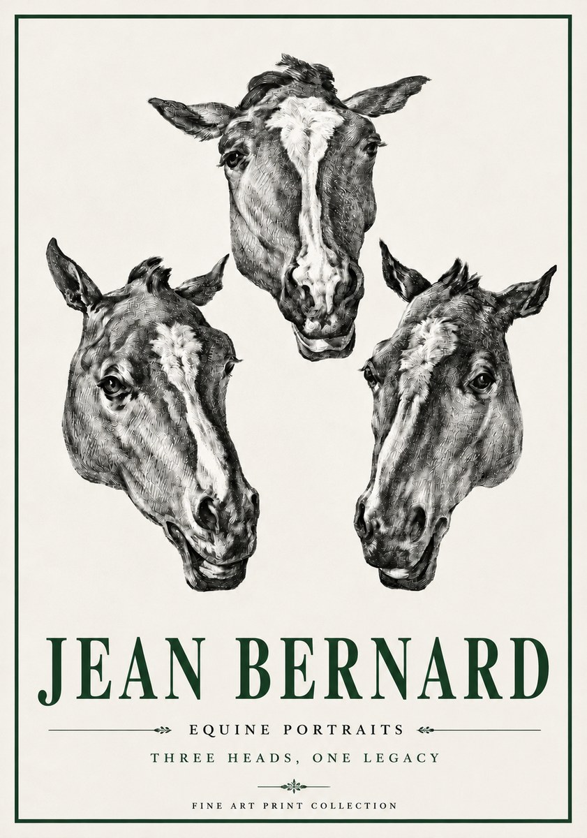 Jean Bernard Three Studies of a Horse No6 - Juliste