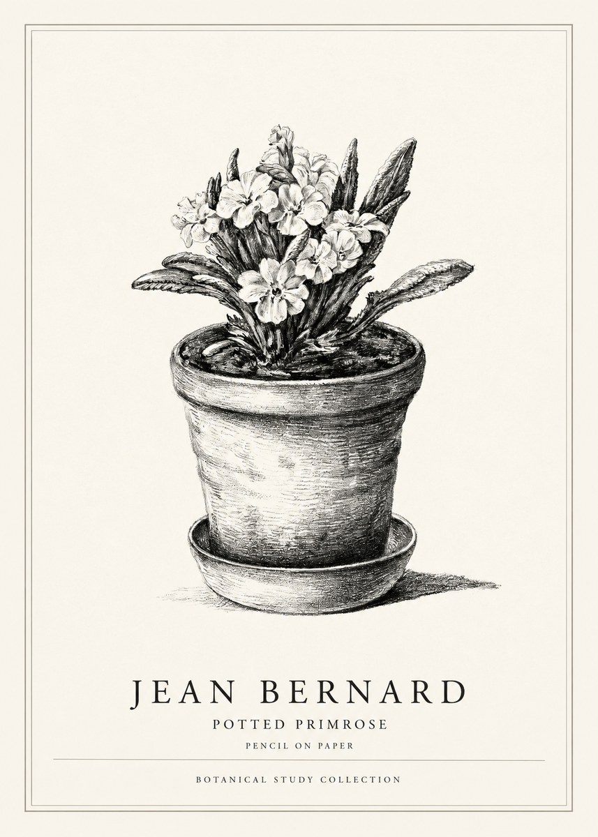 Jean Bernard Potted Primrose No1 - Juliste