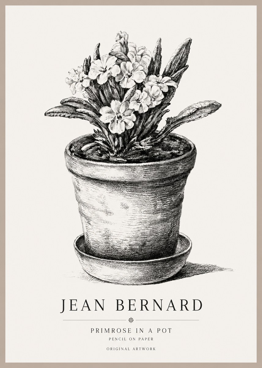 Jean Bernard Potted Primrose No2 - Juliste