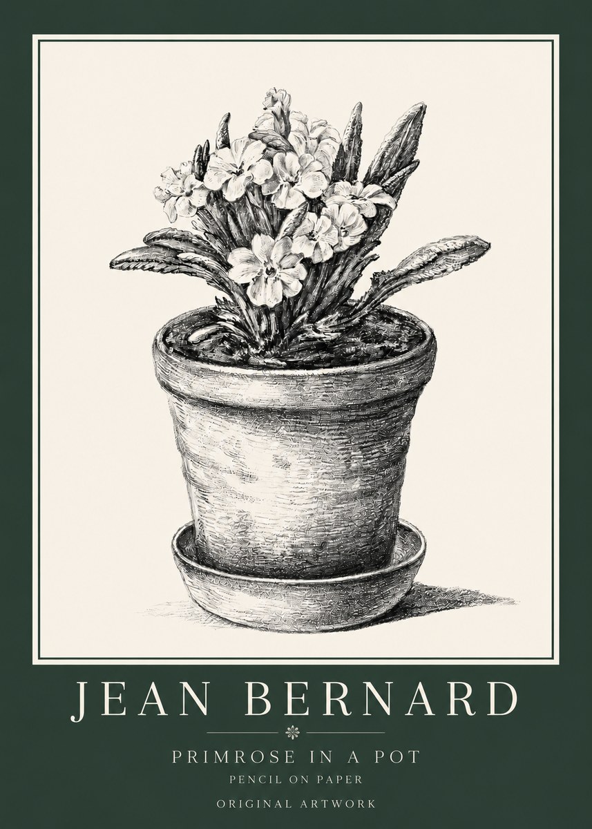 Jean Bernard Potted Primrose No4 - Juliste