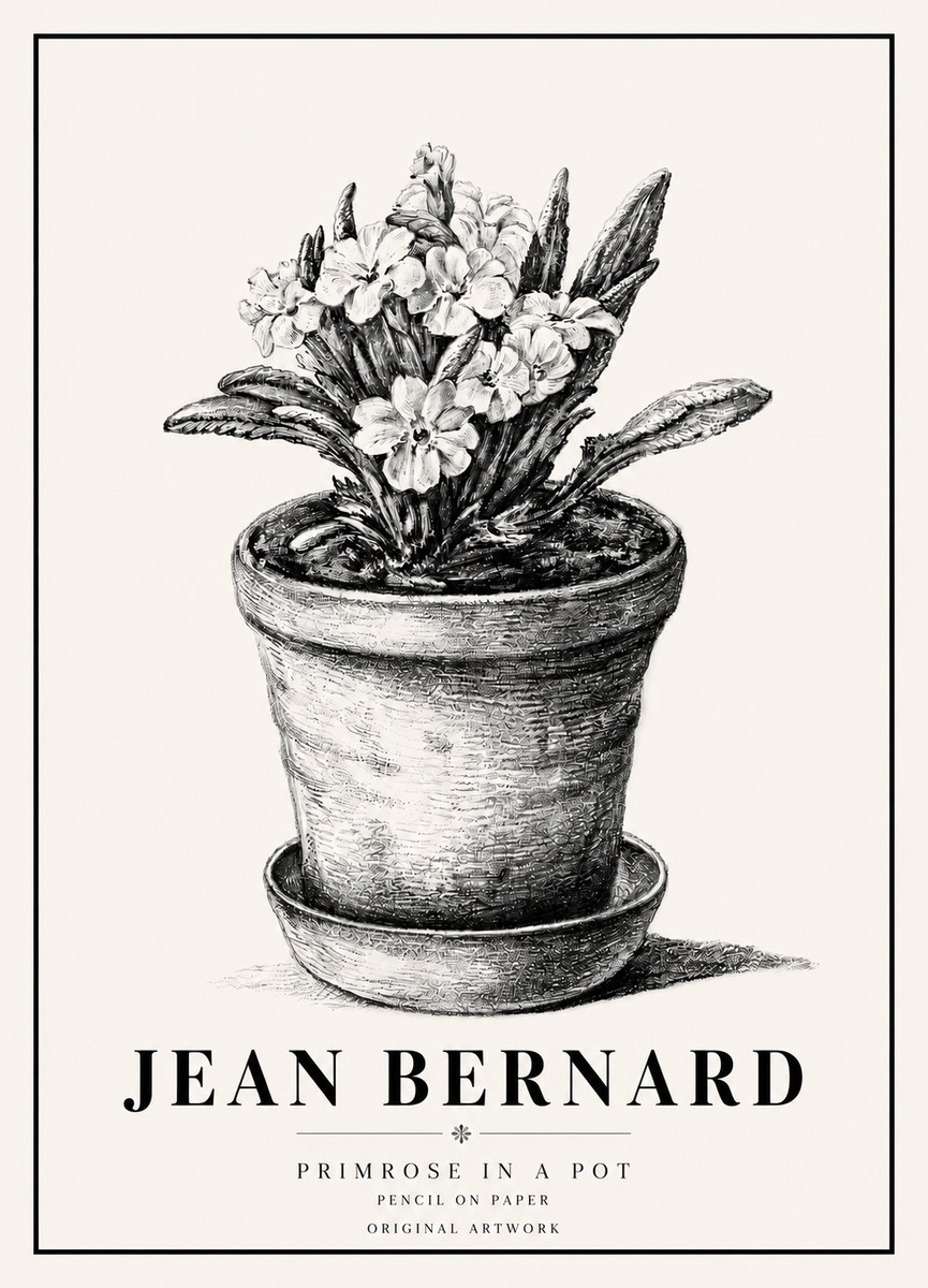 Jean Bernard Potted Primrose No6 - Juliste
