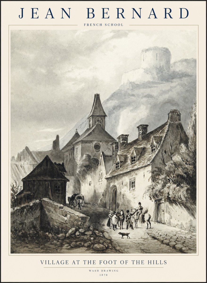 Jean Bernard Village at the Foot of the Hill No2 - Juliste