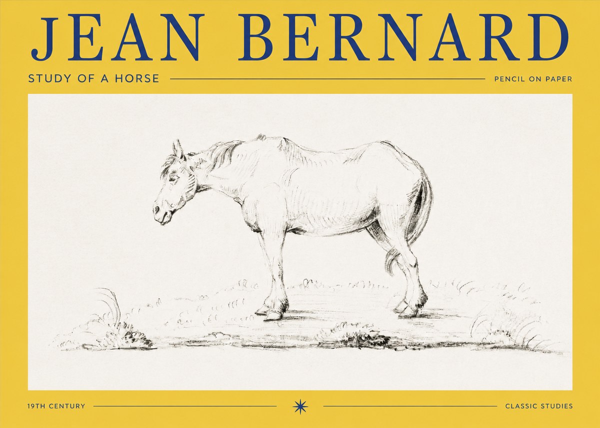 Jean Bernard Study of a Horse IX No2 - Juliste