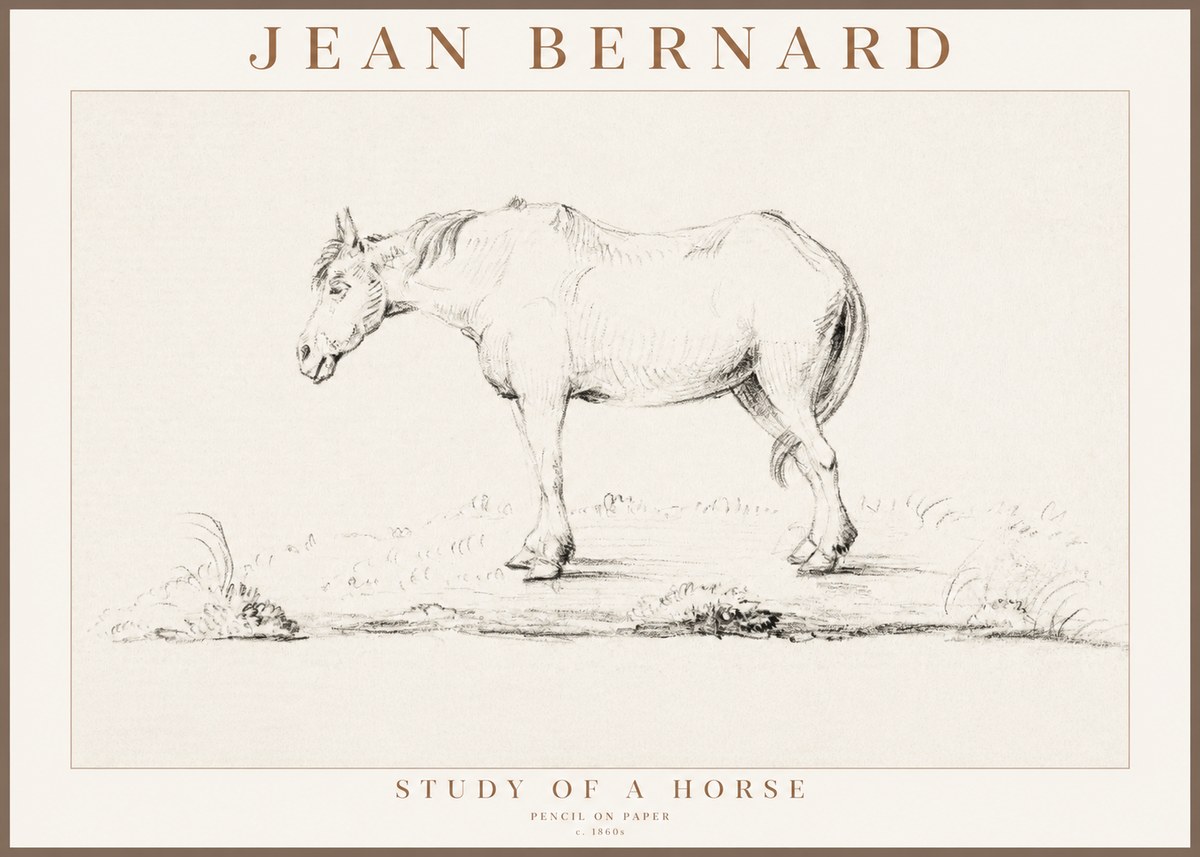 Jean Bernard Study of a Horse IX No3 - Juliste