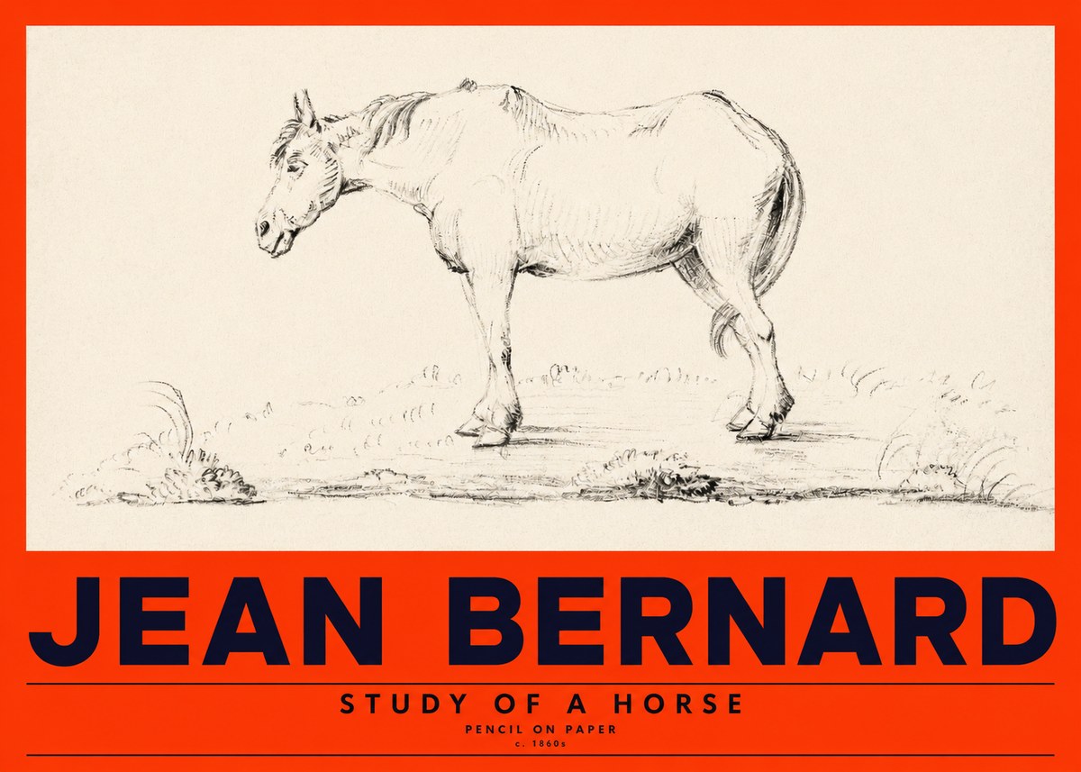 Jean Bernard Study of a Horse IX No4 - Juliste
