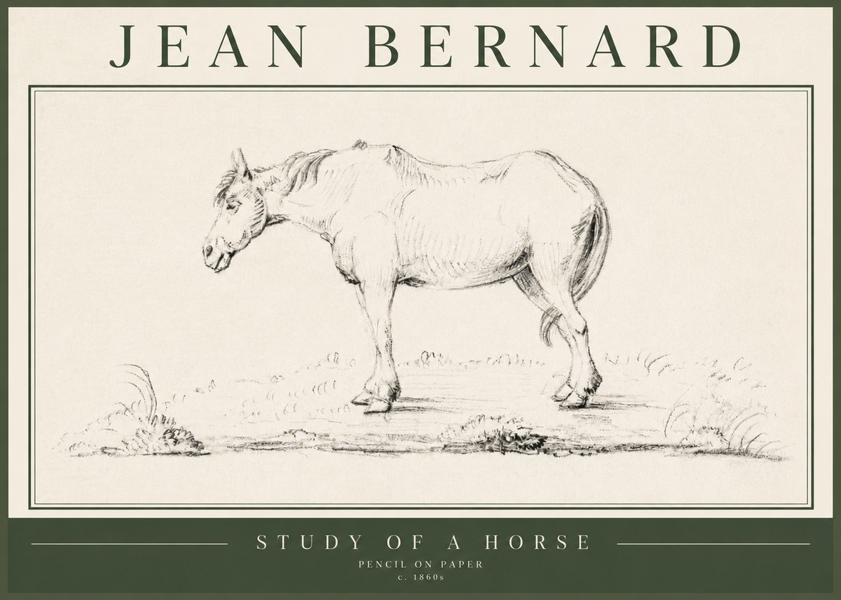Jean Bernard Study of a Horse IX No5 - Juliste