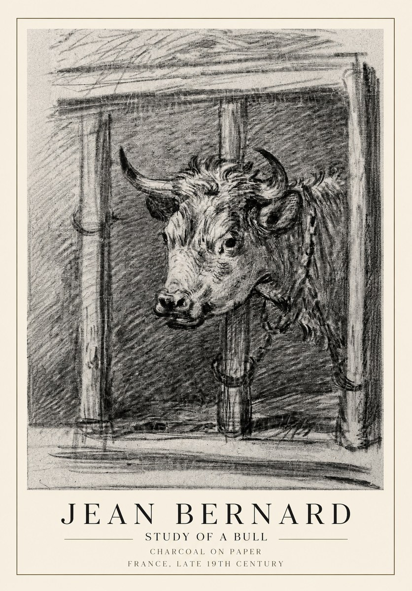Jean Bernard Study of a Bull II No1 - Juliste