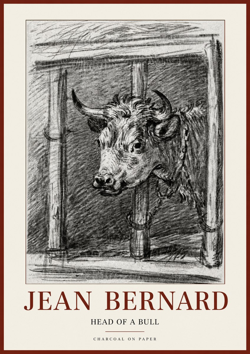 Jean Bernard Study of a Bull II No2 - Juliste