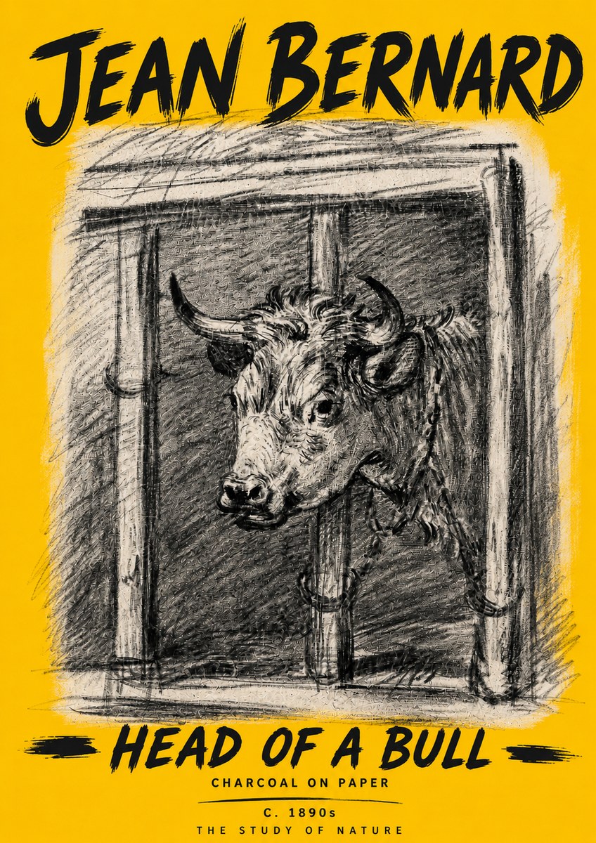 Jean Bernard Study of a Bull II No6 - Juliste