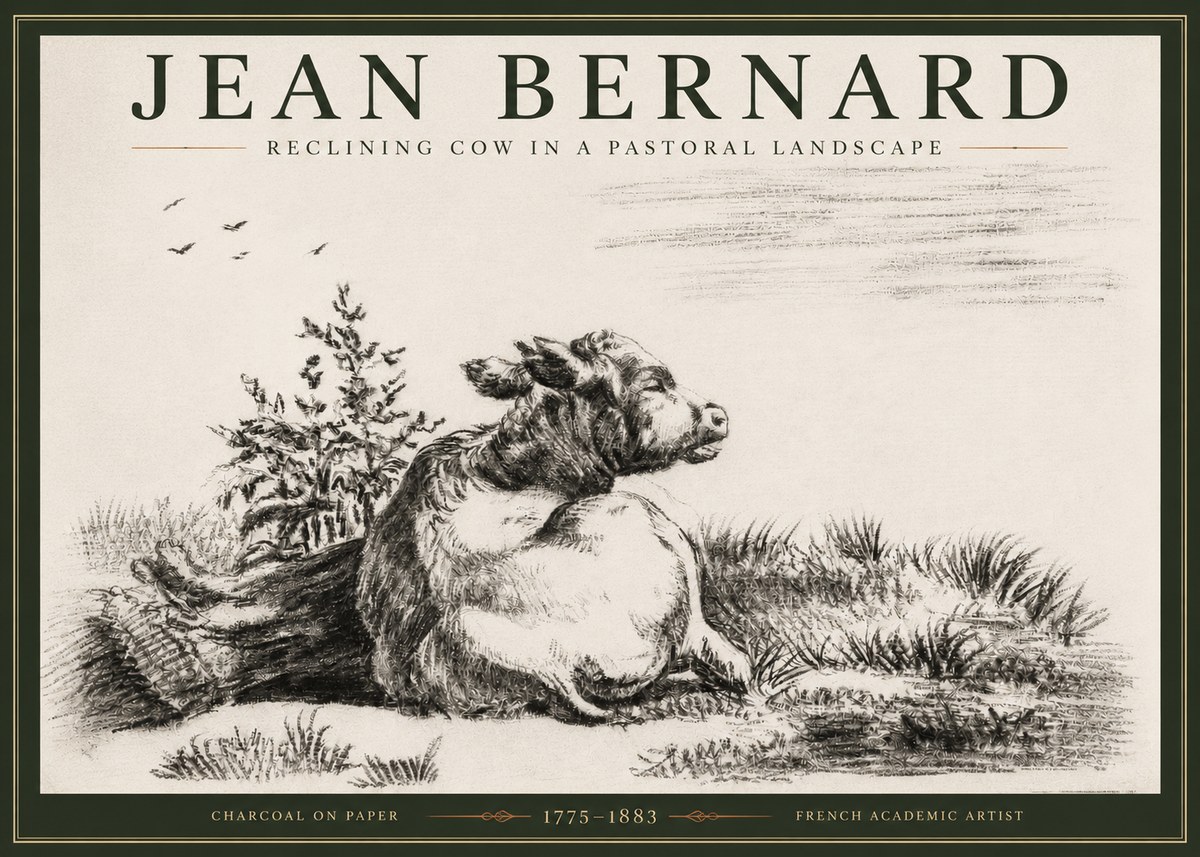 Jean Bernard Study of a Calf III No4 - Juliste