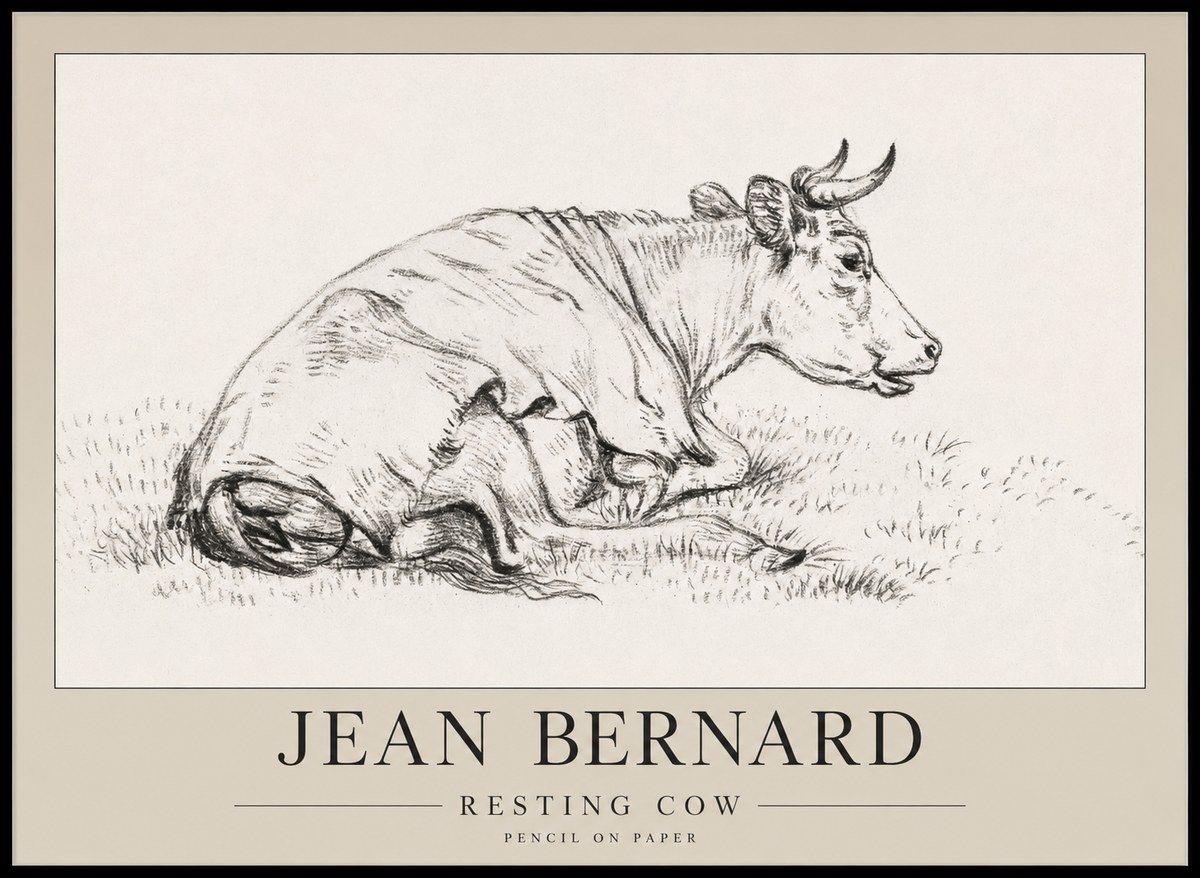 Jean Bernard Resting Cow III No1 - Juliste