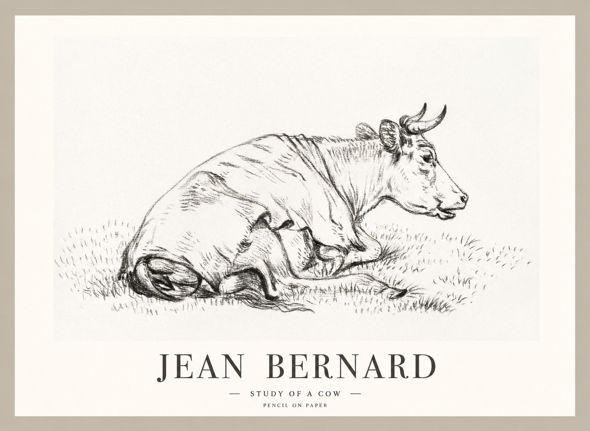 Jean Bernard Resting Cow III No2 - Juliste