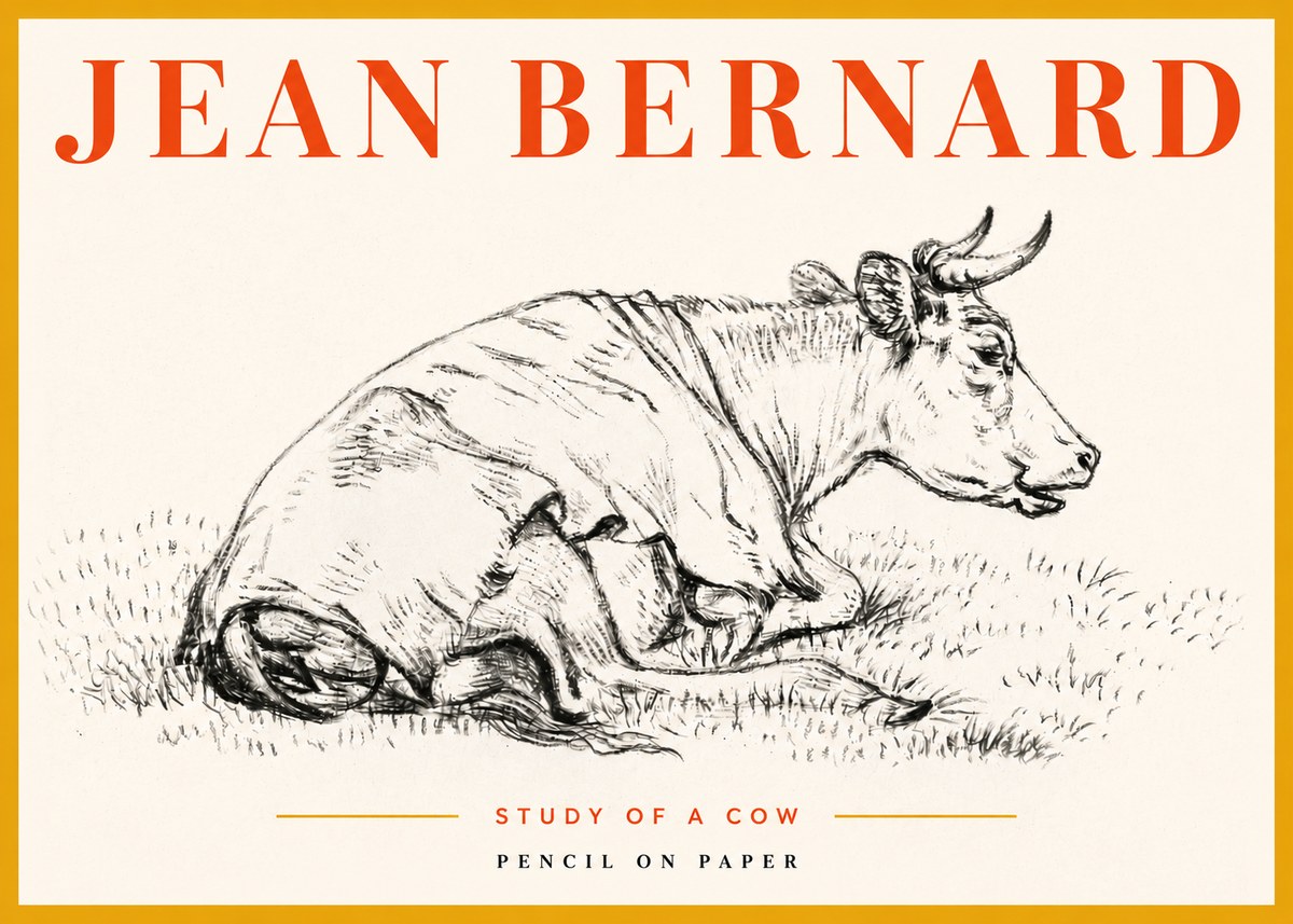 Jean Bernard Resting Cow III No5 - Juliste