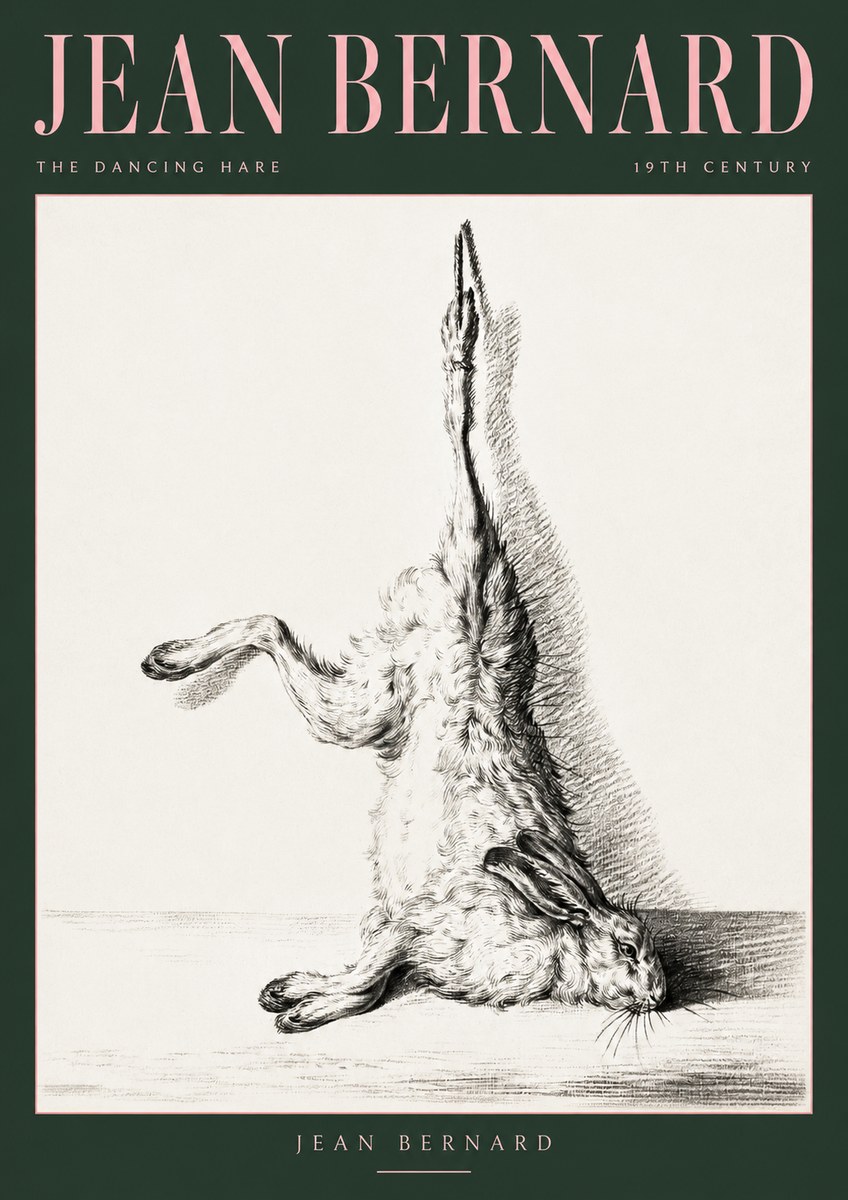 Jean Bernard The Dancing Hare No2 - Juliste