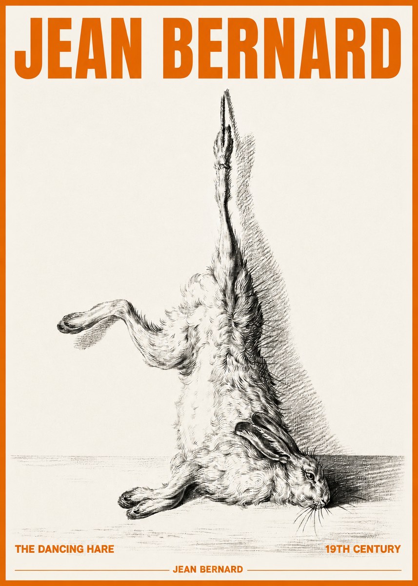 Jean Bernard The Dancing Hare No3 - Juliste
