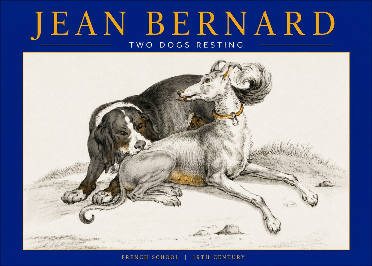 Jean Bernard Two Dogs Resting No2 - Juliste