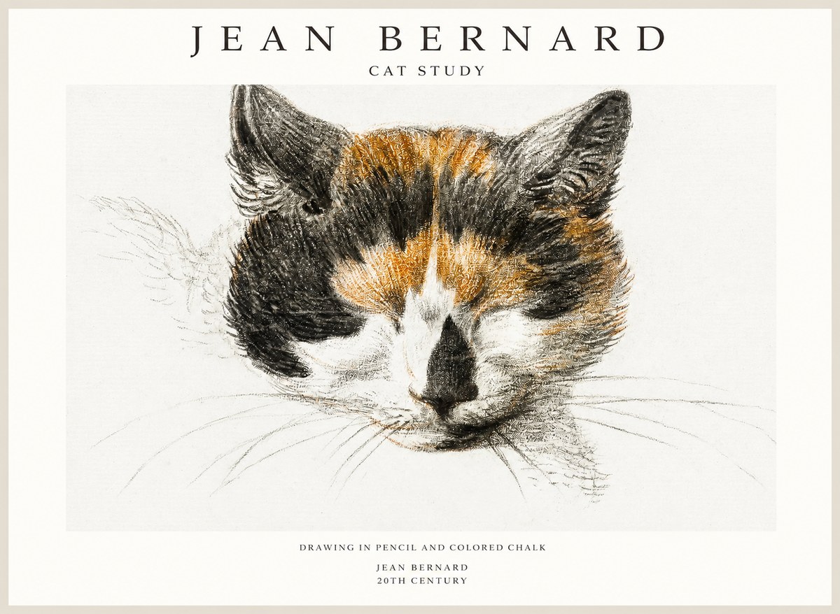 Jean Bernard Cat Study VIII No1 - Juliste