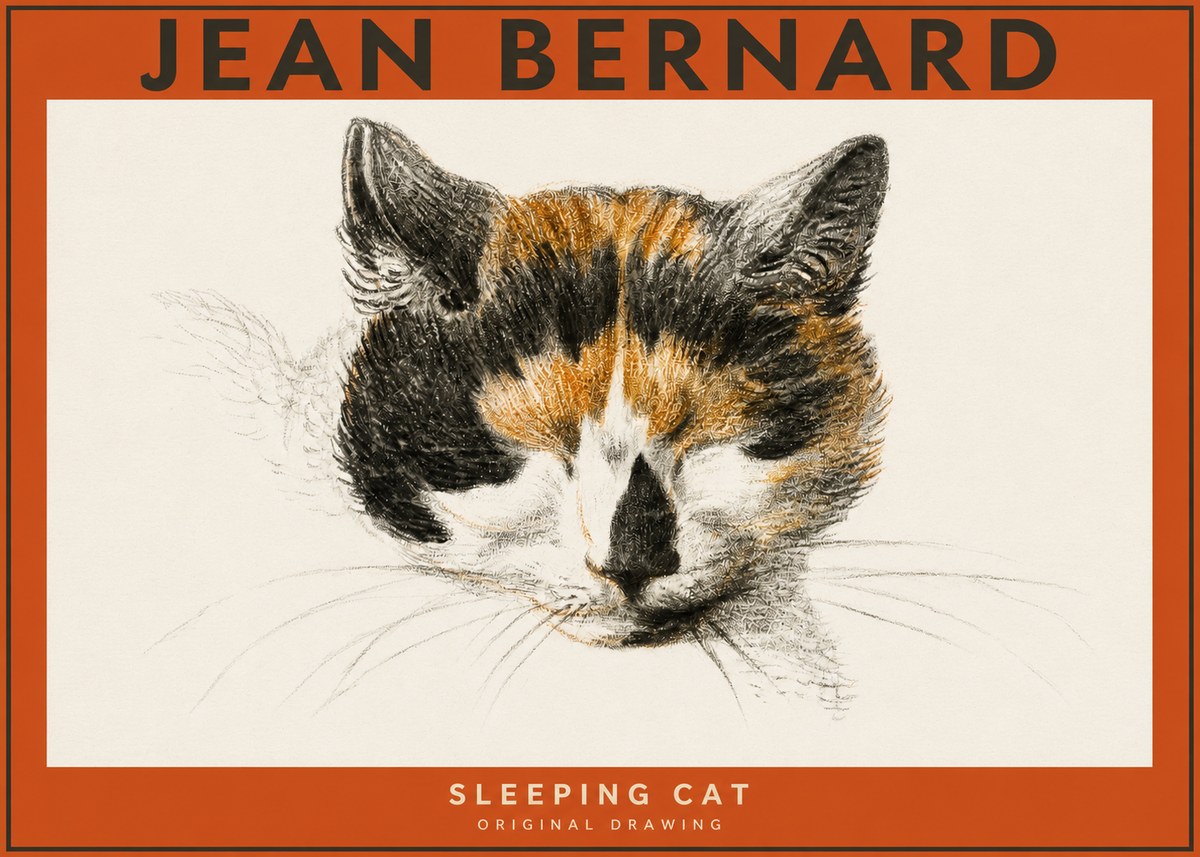 Jean Bernard Cat Study VIII No5 - Juliste