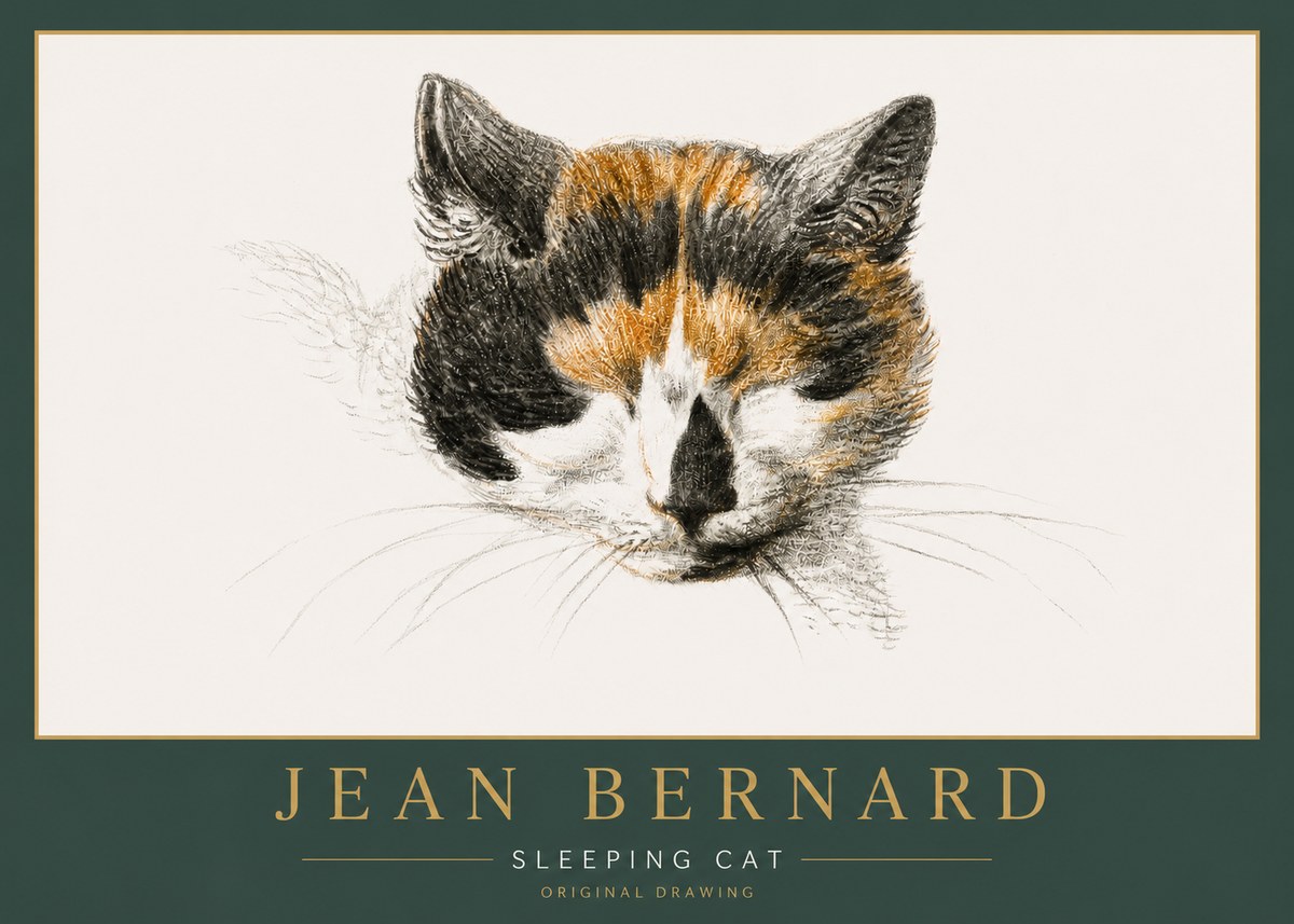 Jean Bernard Cat Study VIII No6 - Juliste