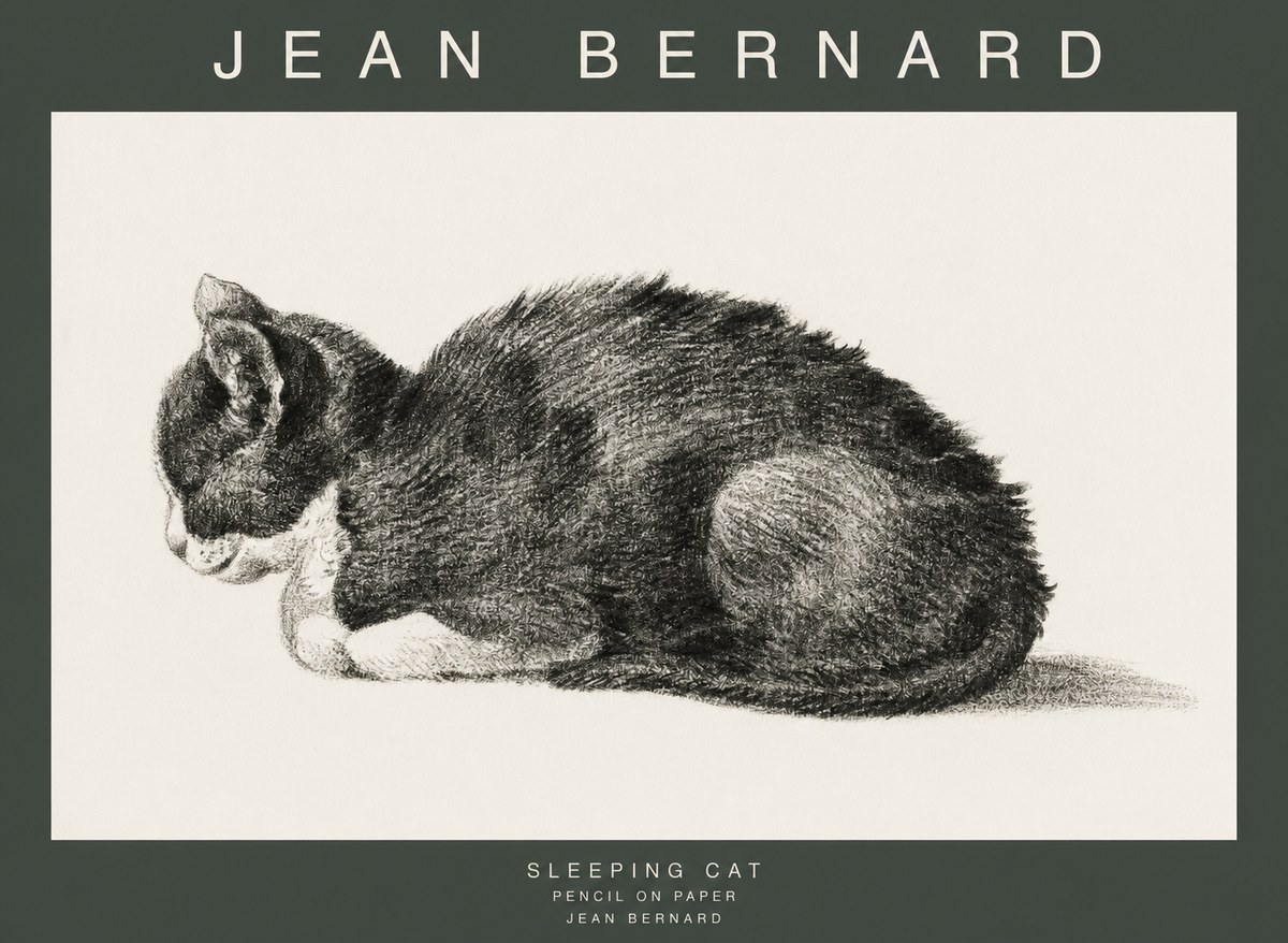 Jean Bernard Sleeping Cat VII No1 - Juliste