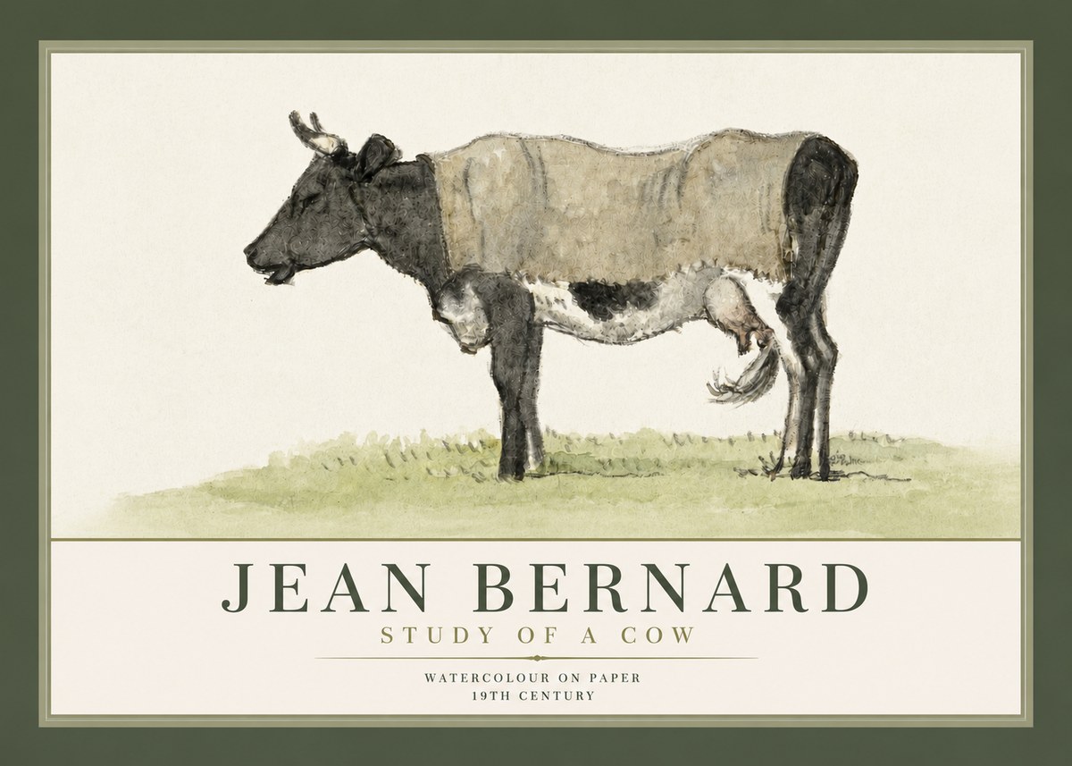 Jean Bernard Study of a Cow IX No3 - Juliste