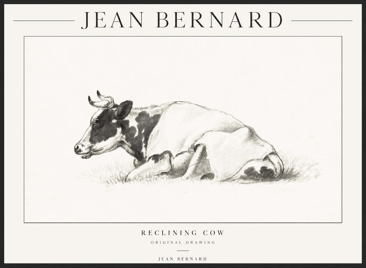 Jean Bernard Reclining Cow II No1 - Juliste
