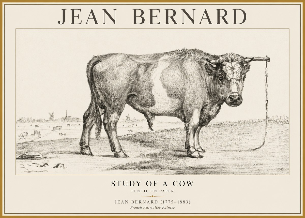 Jean Bernard Study of a Bull III No5 - Juliste