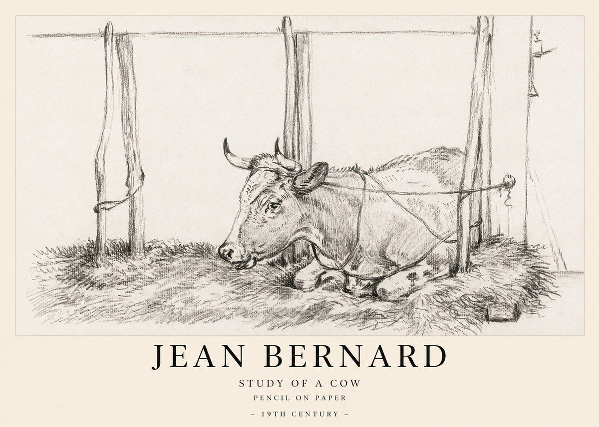 Jean Bernard A Resting Cow No2 - Juliste